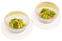 アスパラガス・スナップエンドウの納豆和え