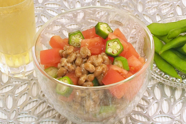 納豆と夏野菜和え